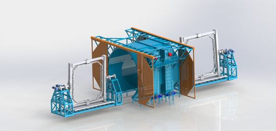 kaufen Große zweistufige automatische Rotationsformmaschine Großspeicherbehälter Rotationsformmaschine Online-Herstellung